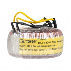 Тороидальный трансформатор ТОРЭЛ ТТП-10 220В 6В 2 А